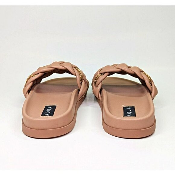 Aqua Women's Sofia Nude Woven Slide Sandals Size 9 (MSRP $108) - Picture 5 of 7